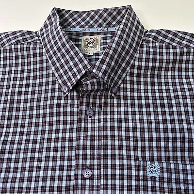 Cinch Shirt Men’s XL Long Sleeve Button Down Plaid Cowboy Adult Western Cotton • $29.97