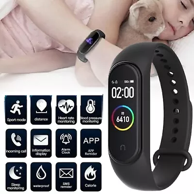 Fitness Tracker Smart Watch Waterproof Bluetooth Heart Rate Bracelet For Android • $18.99