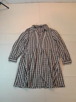 Zara Plaid Checked Shirt Long Sleeve Mini Dress #67 • $11.49