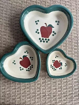 Heart Shaped Apple Design Dish Set 3pc 6 8 & 10  • $18