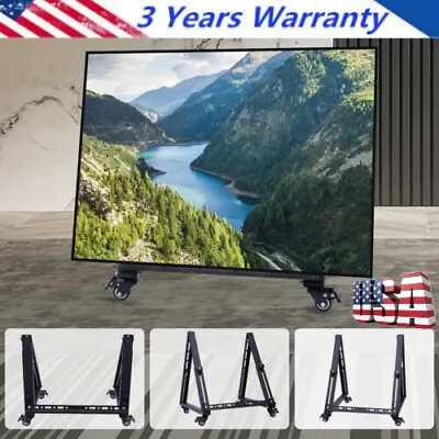 Mobile TV Stand Adjustable Rolling TV Cart Rolling TV Cart Stable And Sturdy • $38.95