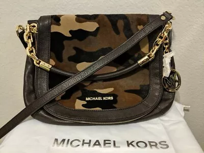 Michael Kors Stanthorpe Medium Convertible Camo Leather Shoulder Bag • $375