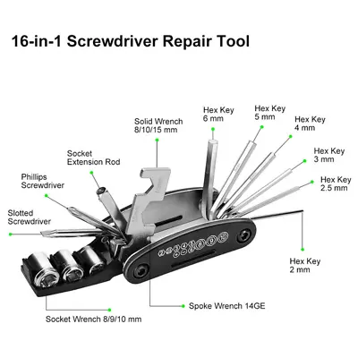 $12.31 • Buy Accessories Combine Motorcycle Bike Repair Tool Allen Key Hex Socket Wrench Kit