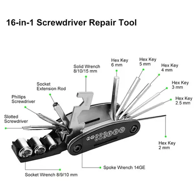 Accessories Combine Motorcycle Bike Repair Tool Allen Key Hex Socket Wrench Kit • $12.31