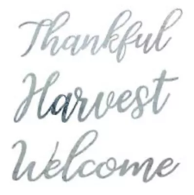 Crafter’s Square Galvanized Metal Words  Thankful Harvest Welcome  9 X3  • $7.79