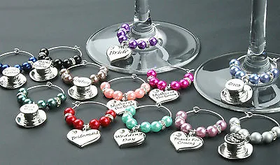 £1.40 • Buy Wine Glass Charms Wedding Table Decorations Favours - Col 1-6 - DIY