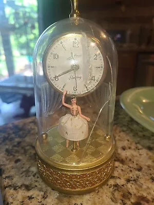 $26 • Buy Vintage SCHMID Clock Dancing Ballerina Music Box Cloche 1930s