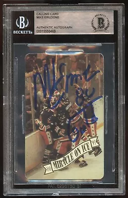 Mark Eruzione Signed Autograph Auto Miracle On Ice Calling Card BAS Slabbed • $54