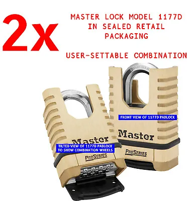 $32.82 • Buy 2-pack New Retail MasterProSeries® Resettable Combination Padlock Model 1177D