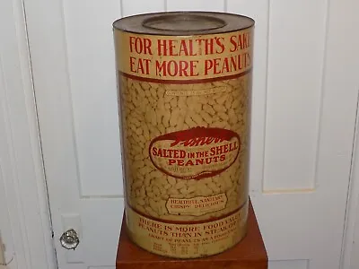 Vintage Fisher’s Salted In The Shell Peanuts 25 Pound Tin Can • £90.24