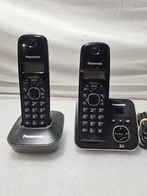 Panasonic KX-TG6821AL Cordless 2 X Phones With Base - Needs Batteries - Tested • $49