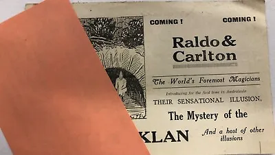 Politically Incorrect Magic Act Advertising Card Raldo & Carlton 1930's • $35