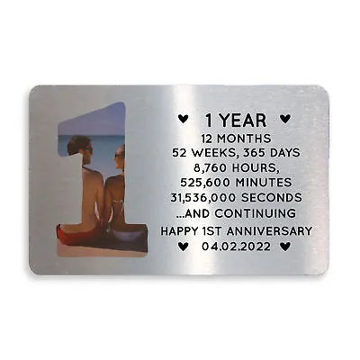 1st 2nd 3rd 4th 5th Anniversary Gift Personalised Photo Card Gift For Him Her • £4.99