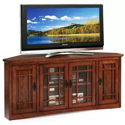 Leick 56  Corner TV Wood Stand In Mission Oak • $495.01