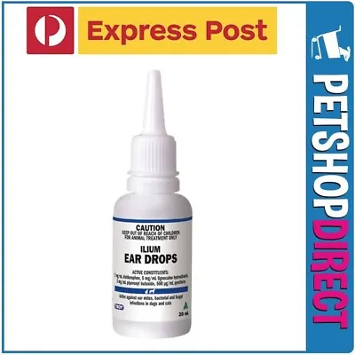 Troy Ilium Ear Drops 20mL For Dogs And Cats EXPRESS POST • $14.95