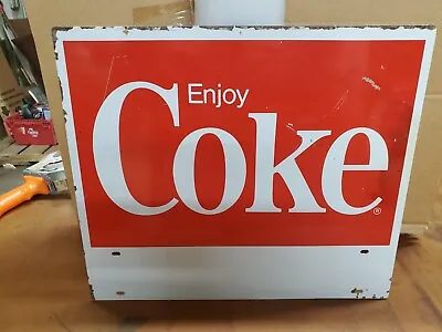  VINTAGE  Coca Cola Enjoy Coke Case Display Metal  Sign Display D • $135.20