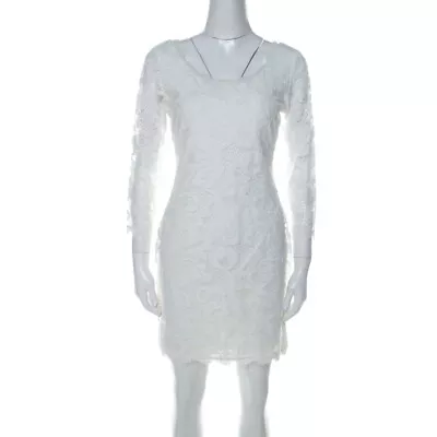 Diane Von Furstenberg Off White Long Sleeve Zarita Lace Dress S • $115.50