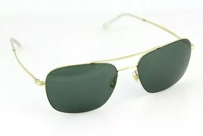 $399.95 • Buy RARE NEW Genuine GUCCI Gold Grey Green Square Aviator Sunglasses GG0503S 003