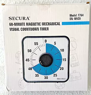 Secura 60-Minute Magnetic Visual Countdown Timer Model T764 Blue 7.5  • $15.99