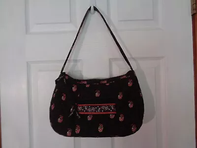 Vera Bradley Single Strap Shoulder Bag Houndstooth Brown Red Floral 8x12 Perfect • $12
