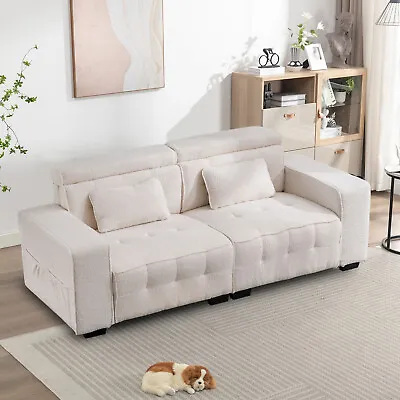 Oversized Sofa Upholstered Sofa Couch With Adjustable Headrest For Living Room • $199.99