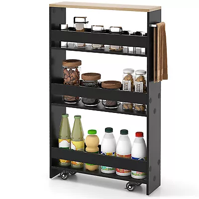 Costway Rolling Kitchen Slim Storage Cart Mobile Shelving Organizer W/ Handle • $46.66