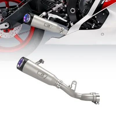 US Slip On Exhaust Muffler Mid Pipes For Yamaha 2006-2019 YZF R6 R600 T • $109.98