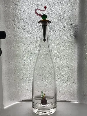 Glass Decanter Lampwork Art Berry Fruit Inside Martinuzzi Murano Italy Vase • $125