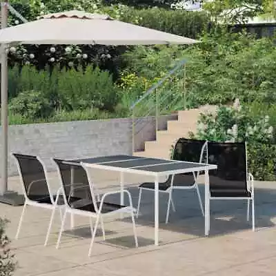 VidaXL 5 Piece Outdoor Dining Set Steel Black SP • $575.91