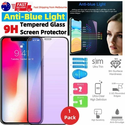$7.99 • Buy Anti BLUE Light Filter Glass Full Screen Protector Apple IPhone 13 12 Pro Max 14