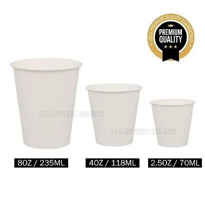2.5oz 4oz 8oz 70ml 250ml Small Disposable White Paper Espresso Coffee Cups Party • $139.95