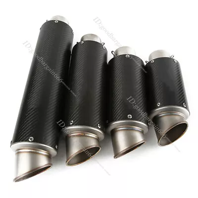 Carbon Fiber 61mm Exhaust Pipe Motorcycle Muffler Escape With DB Killer Silencer • $89.09