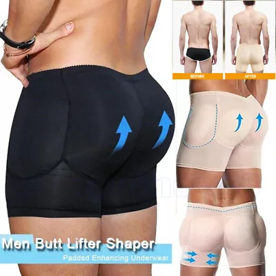 Men Padded Underwear Butt Lifter Buttocks Bum Enhancer Briefs Panties Hip Shaper • £5.59