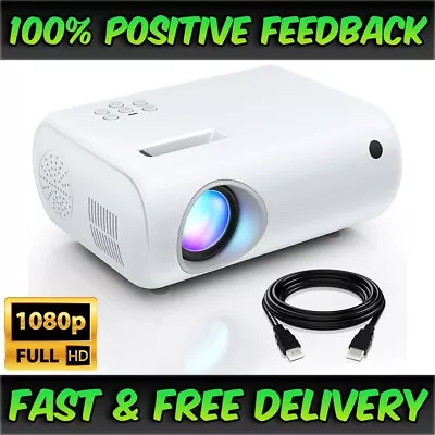 Mini Projector Portable 1080p HD Video Movie Home Theatre 10000 Lumens 16:9 HDMI • £39.97