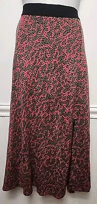 Aldomartins Anthropologie Womens M Maxi Skirt Pullon Stretch Knit Pink Green NEW • $45