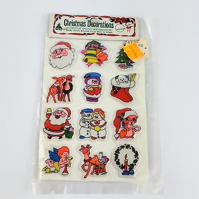 NOS Puffy Christmas Sticker Sheet Vintage Holiday Decorations • $5.84