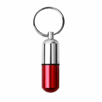 Mini Waterproof Metal Medicine Pill Box Case Bottle Holder Container Keychain • $4.05