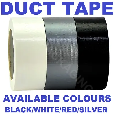 Duck Duct Cloth Waterproof Gaffer Gaffa Tape Black White Silver Red 48mm X 50m  • £58.65