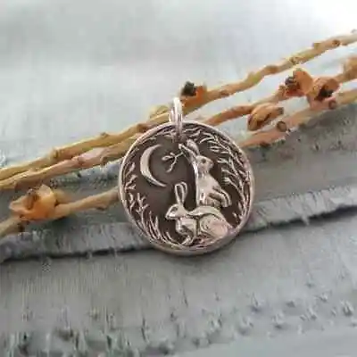 Vintage Men's Rabbit Moon Pattern Pendant Necklace Fashion Party Favors Necklace • $10.98