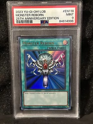 Moster Reborn LOB-EN118 - PSA 9 - Yu-Gi-Oh 25th Anniversary 2023 Blue Eyes White • $20