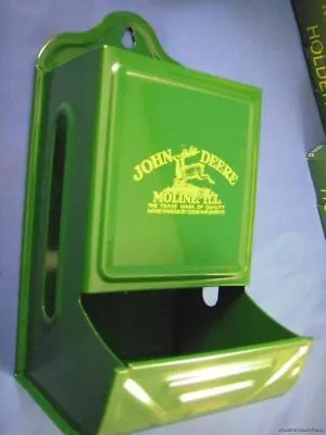 VINTAGE NEW METAL TIN JOHN DEERE TRACTOR  WOOD MATCH MATCHBOX HOLDER BOX Deer • $17.99