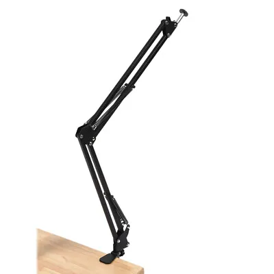 Microphone Arm Stand Adjustable Suspension Adapter Boom Scissor Mic Desk Clip • £15.43