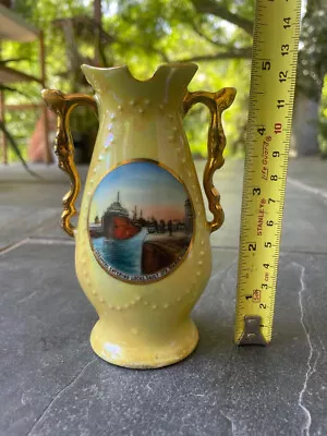 Antique Steamer Entering Locks Sault Ste. Marie MI Souvenir Vase Cup 5  Michigan • $19.99