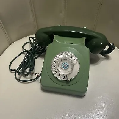Original Vintage Rotary Dial Two Tone Green 746 Telephone - Unconverted • £24.99