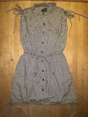 Laundry By Shelli Segal Women Jr XS Dress Black White Checker Button Bubble Ties • $8.25