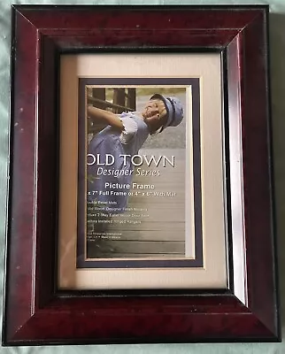 Old Town Designer Series Solid Wooden 5x7” Full Picture Frame Or 4x6” W/Mat • £13.97