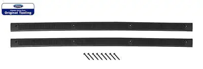 1979-1993 Mustang Bottom Door Sill Step Plates In Black Pair LH & RH W/ Screws • $53.95