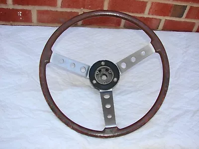 1970s VW BEETLE BUG FACTORY SIMULATED WOOD STEERING WHEEL FORMULA VEE  • $750