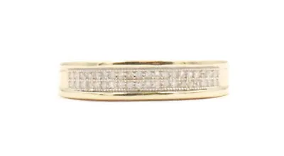 Women's 0.15 Ctw Round Diamond Micro Pave 10KT Yellow Gold Ring Size 7 - 2.84g • $188.95