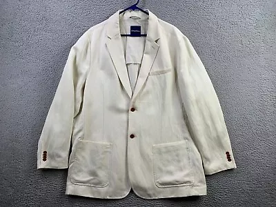 Tommy Bahama Blazer Mens 2XL Cream Linen Blend Jacket Sport Coat • $45.88